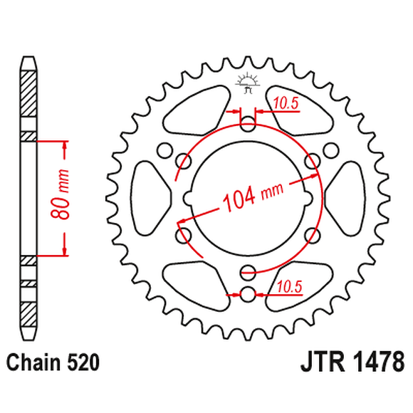 JT SPROCKETS Drev Polaris Big Boss mfl. 30-tanns