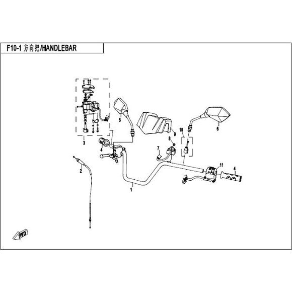 CF MOTO Knappsett styre venstre CF Moto 450/520 t.o.m. 2016