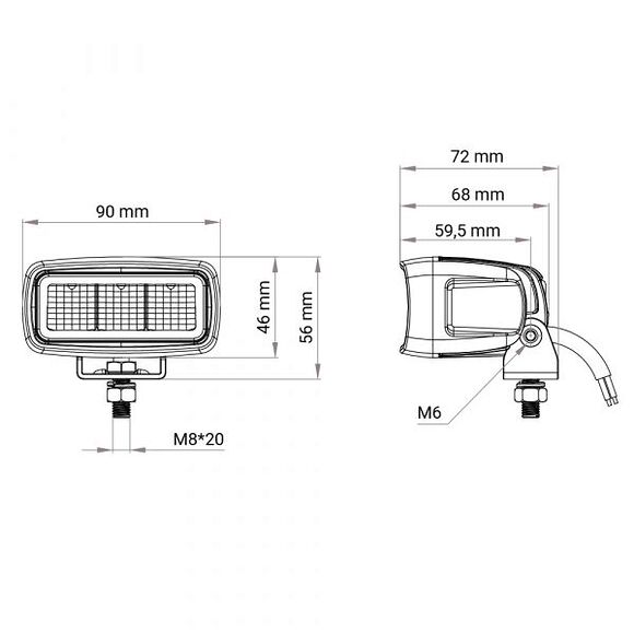 HBA Led Arbeidsbelysning Slim Reflektor 15W / 1260 Lumen
