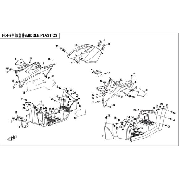 CF MOTO Fotstøtte venstre, CF Moto C Force 550