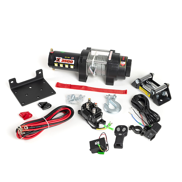 ROUGHWORX ATV Vinsj 12v 1588KG - 3500LBS Ståltau - Fjernstyring