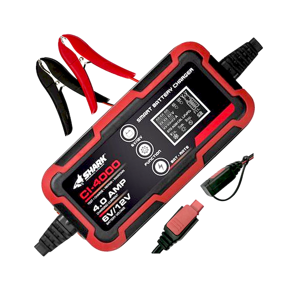 SHARK Batterilader ATV 6/12V 4A AGM/Bly/Litium IP65