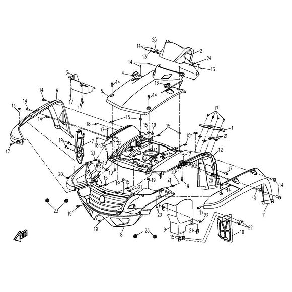 CF MOTO Hjulhus innerskjerm foran høyre CF Moto X5 / X7