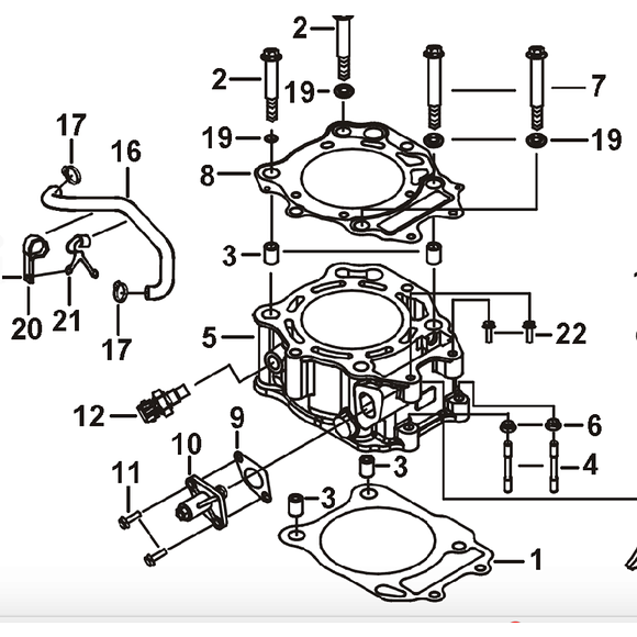 TGB Sylinderfotpakning TGB 525 EFI EPS