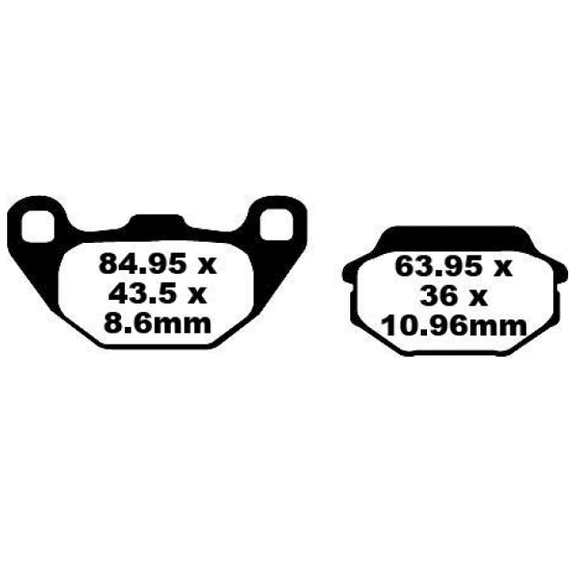 EBC Bremseklosser Arctic Cat 90/150 bak Kymco MXU 50/150 bak