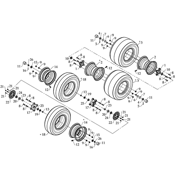 DINLI Hjullager foran Dinli 450
