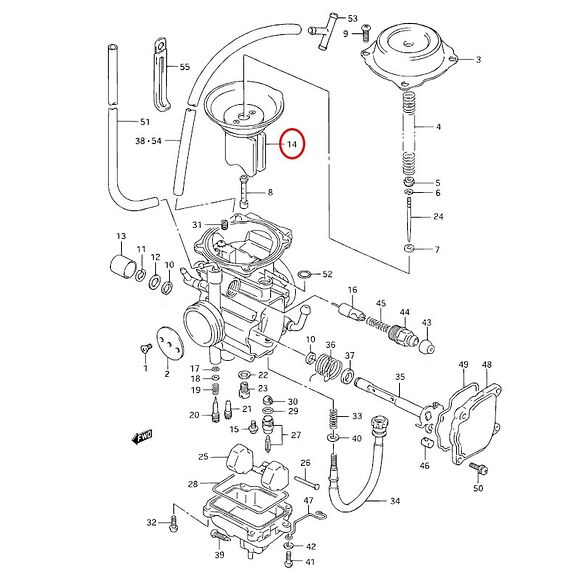 SUZUKI Forgassermembran og gasspjeld Suzuki LT-F4WD /LT-F250/300 90–99