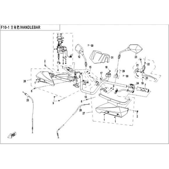 CF MOTO Knappsett styre venstre CF Moto 550 traktor
