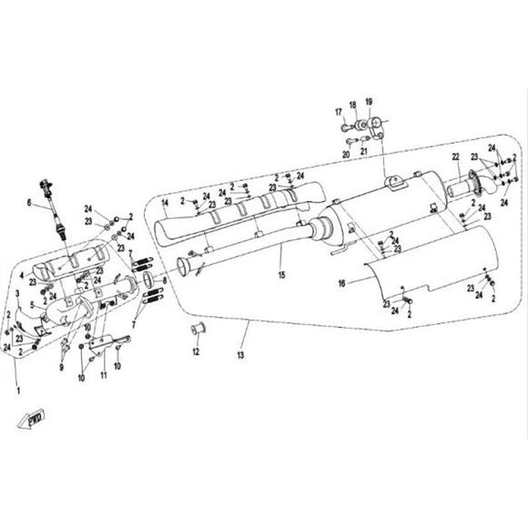CF MOTO Varmebeskyttelse lyddemper CF Moto C-Force 450/520